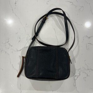 Fossil Gemma Camera Crossbody Bag in Black Pebbled Leather